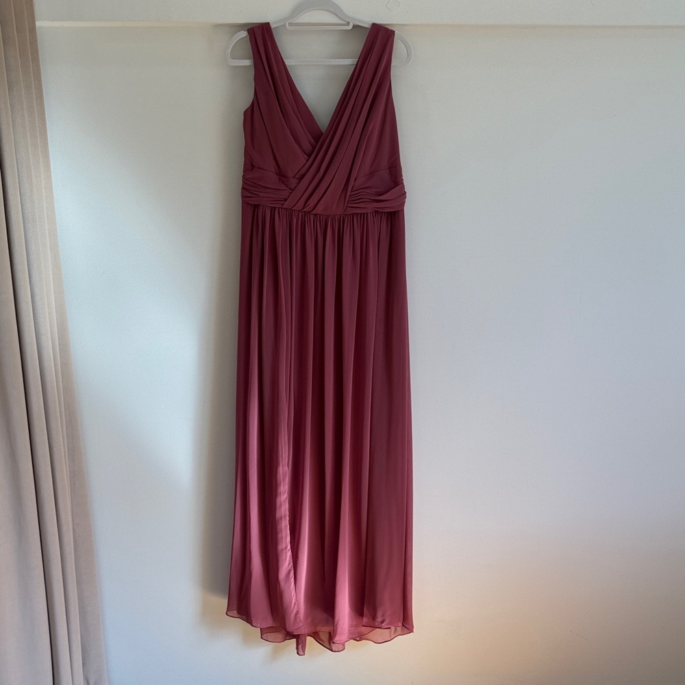 Dessy Lux Chiffon bridesmaid dress.